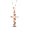 Thumbnail Image 4 of Ethiopian Opal & Diamond Cross Necklace 1/15 ct tw 10K Rose Gold 18&quot;