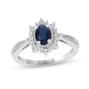 Thumbnail Image 1 of Blue Sapphire & Diamond Ring 1/10 ct tw 10K White Gold