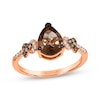 Thumbnail Image 1 of Le Vian Pear-Shaped Chocolate Quartz Ring 1/5 ct tw Diamonds 14K Strawberry Gold