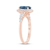 Thumbnail Image 2 of Oval-Cut London Blue Topaz & Diamond Halo Engagement Ring 3/8 ct tw 14K Rose Gold