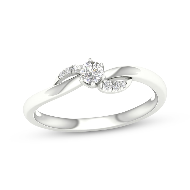 Main Image 1 of Lab-Grown Diamonds by KAY Round-Cut Swirl Promise Ring 1/5 ct tw 10K White Gold