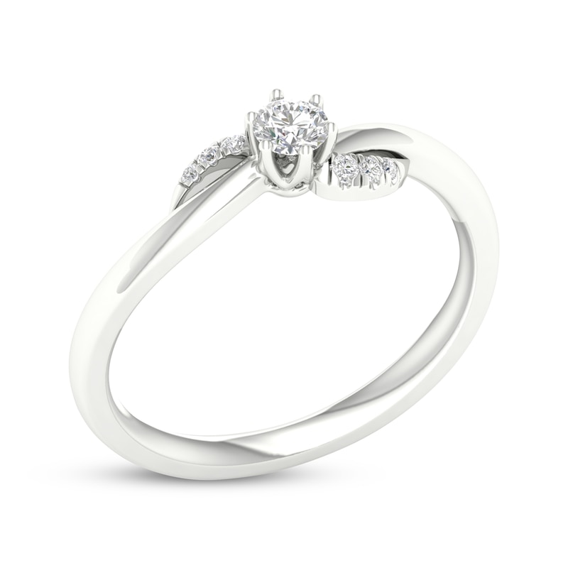 Main Image 2 of Lab-Grown Diamonds by KAY Round-Cut Swirl Promise Ring 1/5 ct tw 10K White Gold