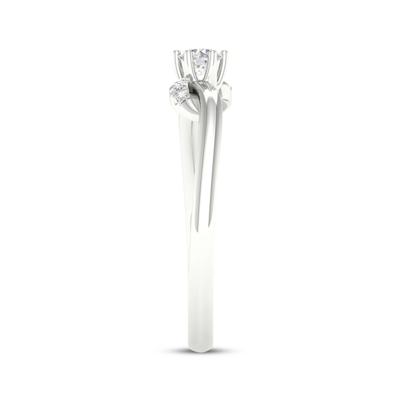 Main Image 3 of Lab-Grown Diamonds by KAY Round-Cut Swirl Promise Ring 1/5 ct tw 10K White Gold