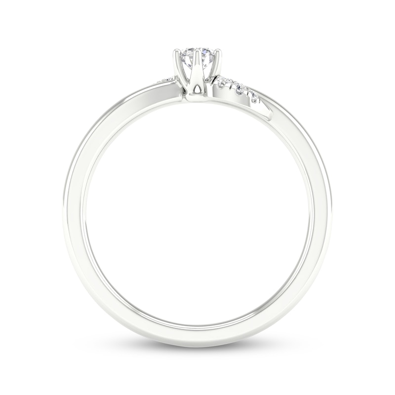 Main Image 4 of Lab-Grown Diamonds by KAY Round-Cut Swirl Promise Ring 1/5 ct tw 10K White Gold