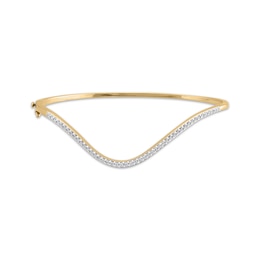 STUDIO BY KAY Diamond Curve Bangle Bracelet 1/2 ct tw 24K Yellow Gold-Plated Sterling Silver