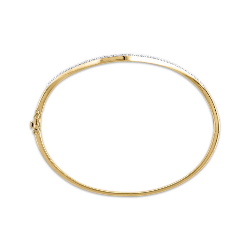 Main Image 3 of STUDIO BY KAY Diamond Curve Bangle Bracelet 1/2 ct tw 24K Yellow Gold-Plated Sterling Silver