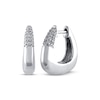 Thumbnail Image 1 of STUDIO BY KAY Diamond Pavé Triangle Hoop Earrings 1/5 ct tw Sterling Silver