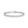 Thumbnail Image 1 of Diamond Alternating Wave Link Bracelet 1/2 ct tw Sterling Silver 7.25&quot;