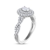 Thumbnail Image 2 of THE LEO Legacy Lab-Grown Diamond Oval-Cut Double Halo Twist Engagement Ring 7/8 ct tw 14K White Gold