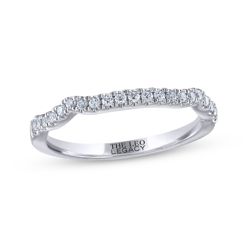 Main Image 1 of THE LEO Legacy Lab-Grown Diamond Contoured Wedding Band 1/5 ct tw 14K White Gold