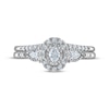 Oval-Cut & Pear-Shaped Diamond Three-Stone Bridal Set 3/8 ct tw 14K White Gold