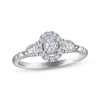 Oval-Cut & Pear-Shaped Three-Stone Diamond Engagement Ring 1/3 ct tw 14K White Gold