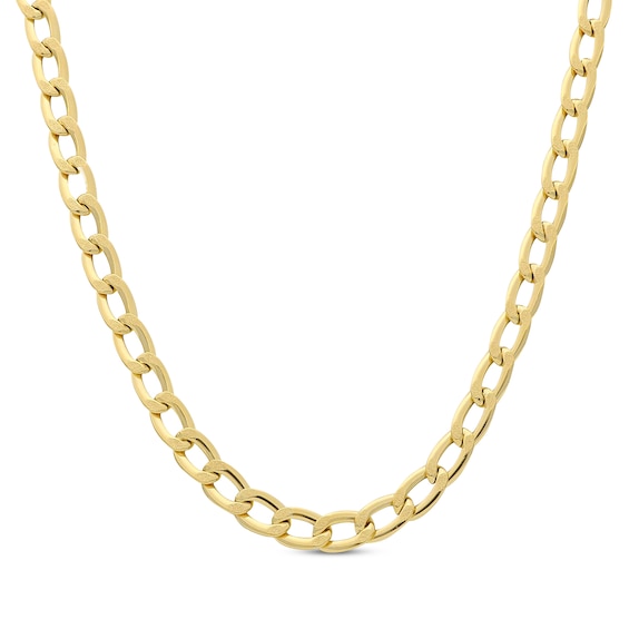 Hollow Link Chain Necklace 7.7mm 10K Yellow Gold 18”