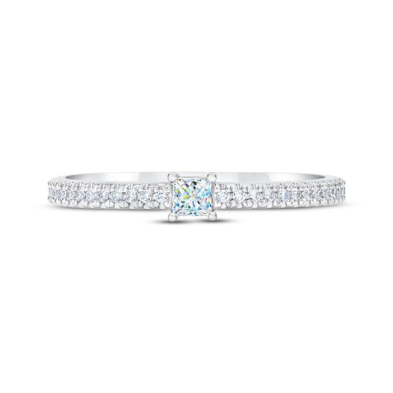 Main Image 3 of THE LEO First Light Diamond Princess & Round-Cut Anniversary Band 1/4 ct tw 14K White Gold