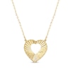 Thumbnail Image 1 of Diamond-Cut Heart Cutout Necklace 10K Yellow Gold 18.5&quot;