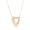 Thumbnail Image 2 of Diamond-Cut Heart Cutout Necklace 10K Yellow Gold 18.5&quot;