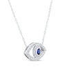 Thumbnail Image 2 of Blue & White Lab-Created Sapphire Evil Eye Necklace Sterling Silver 18&quot;