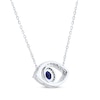 Thumbnail Image 3 of Blue & White Lab-Created Sapphire Evil Eye Necklace Sterling Silver 18&quot;