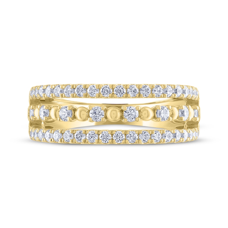 Main Image 3 of THE LEO Diamond Three-Row Anniversary Band 3/4 ct tw 14K Yellow Gold