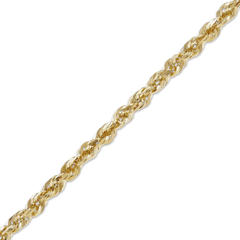 Main Image 2 of Solid Glitter Rope Chain Anklet 2.4mm 14K Yellow Gold 10&quot;