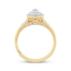 Thumbnail Image 2 of Monique Lhuillier Bliss Pear-Shaped Diamond Tapered Engagement Ring 3/4 ct tw 18K Two-Tone Gold