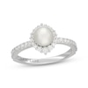 Thumbnail Image 1 of Neil Lane Cultured Akoya Pearl & Diamond Halo Engagement Ring 3/8 ct tw 14K White Gold