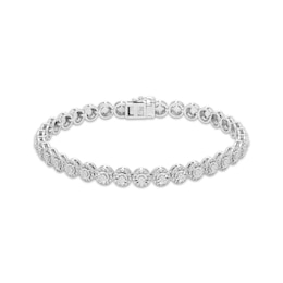 Diamond Halo Line Bracelet 1/2 ct tw Sterling Silver 7&quot;