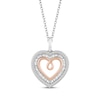 Thumbnail Image 1 of Hallmark Diamonds Heart Necklace 1/2 ct tw Sterling Silver & 10K Rose Gold 18&quot;