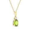 Thumbnail Image 2 of Oval-Cut Peridot & Diamond Necklace 1/20 ct tw 10K Yellow Gold