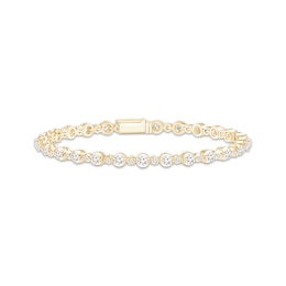 Diamond Alternating Size Link Bracelet 2-1/2 ct tw 10K Yellow Gold 7.25&quot;