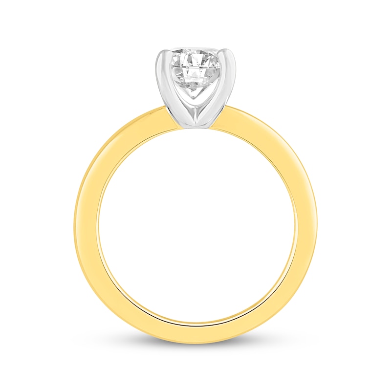 Lab-Grown Diamonds by KAY Round-Cut Solitaire Engagement Ring 1-1/2 ct tw 14K Yellow Gold (F/SI2)