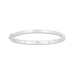 Diamond Five-Stone Bangle Bracelet 1/6 ct tw Sterling Silver