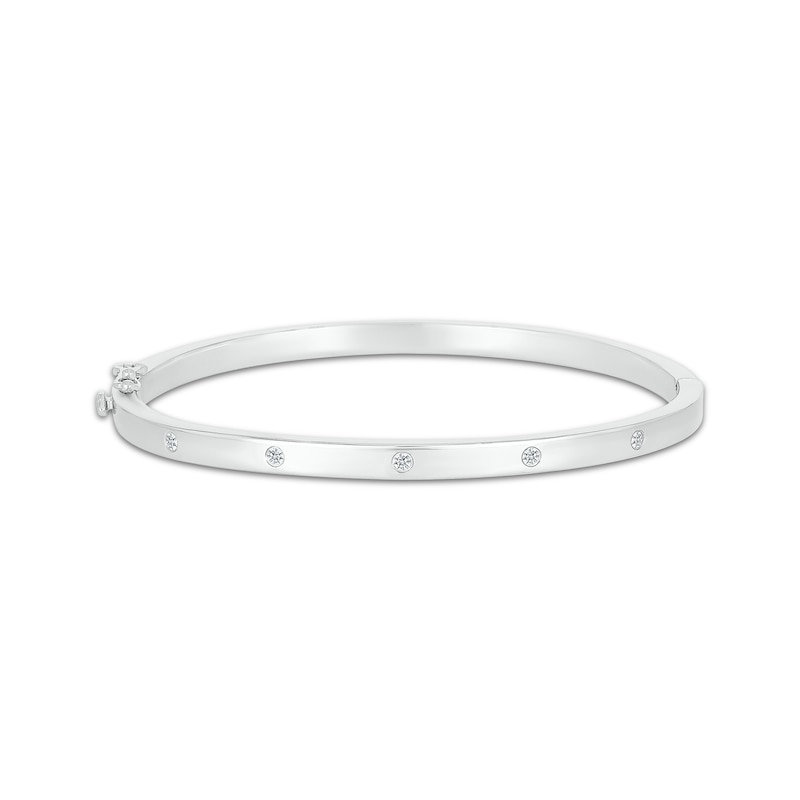 Diamond Five-Stone Bangle Bracelet 1/6 ct tw Sterling Silver