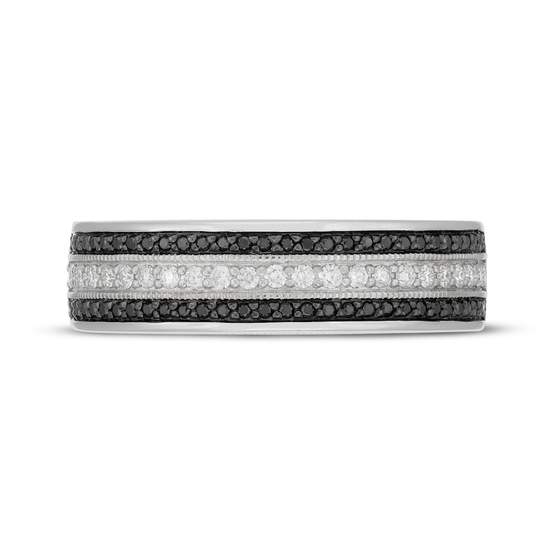 Main Image 3 of Neil Lane Men’s Black & White Diamond Wedding Band 1/2 ct tw 14K White Gold