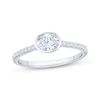 Thumbnail Image 1 of East West Oval-Cut Diamond Bezel-Set Engagement Ring 5/8 ct tw 14K White Gold