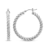 Thumbnail Image 1 of Reaura Rope Twist Hoop Earrings Repurposed 14K White Gold 37mm