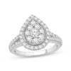 Thumbnail Image 0 of Multi-Diamond Pear-Shaped Halo Engagement Ring 1 ct tw 10K White Gold