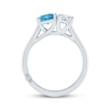 Thumbnail Image 2 of Monique Lhuillier Bliss Blue & White Lab-Grown Diamond Two-Stone Engagement Ring 1-3/4 ct tw 18K White Gold