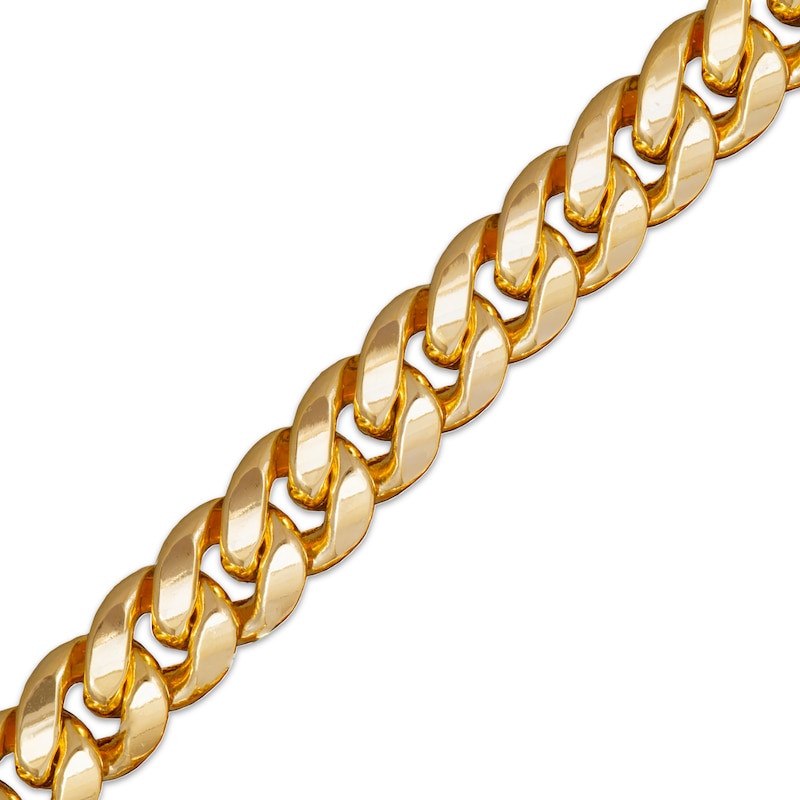 Hollow Curb Chain Necklace 9.3mm 14K Yellow Gold 22"