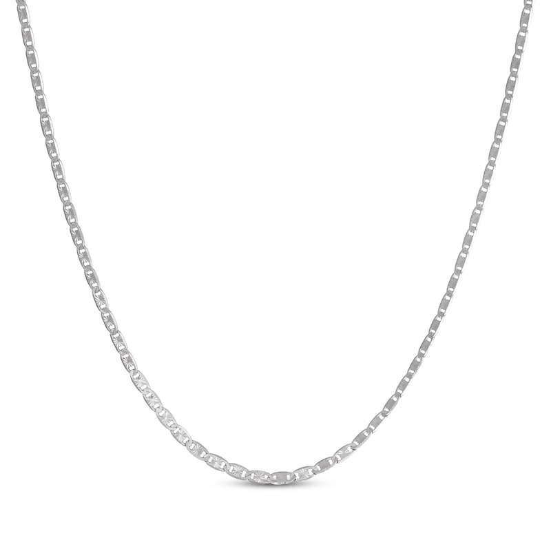 Main Image 1 of Diamond-Cut Valentino Chain Necklace 3mm Solid Sterling Silver 18&quot;