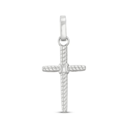 Charmed Memories Rope-Textured Cross Charm Sterling Silver