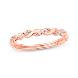 Lab-Grown Diamonds by KAY Twist Anniversary Ring 1/20 ct tw 10K Rose Gold