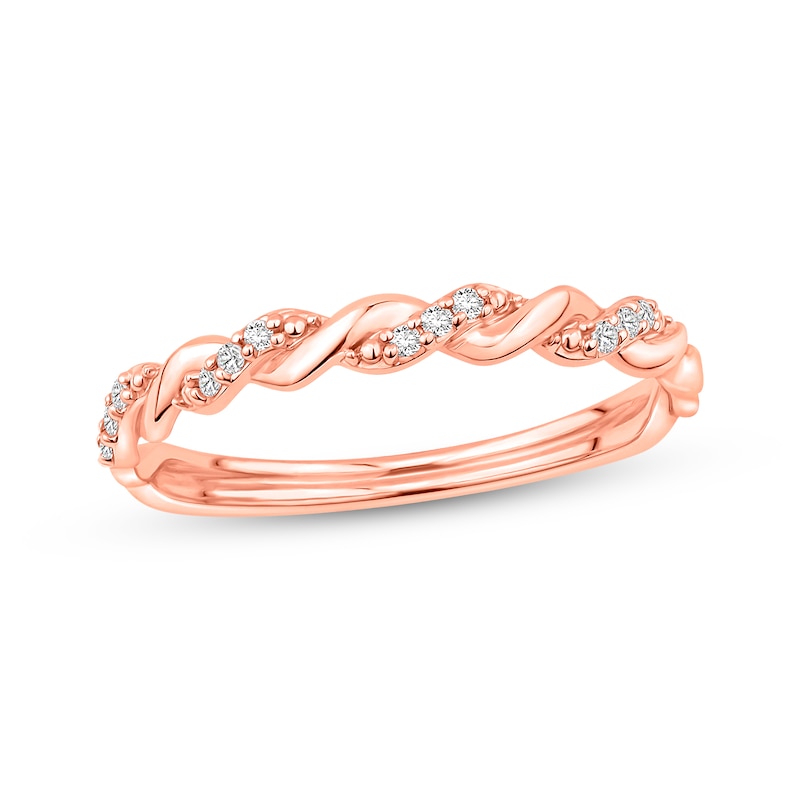 Lab-Grown Diamonds by KAY Twist Anniversary Ring 1/20 ct tw 10K Rose Gold