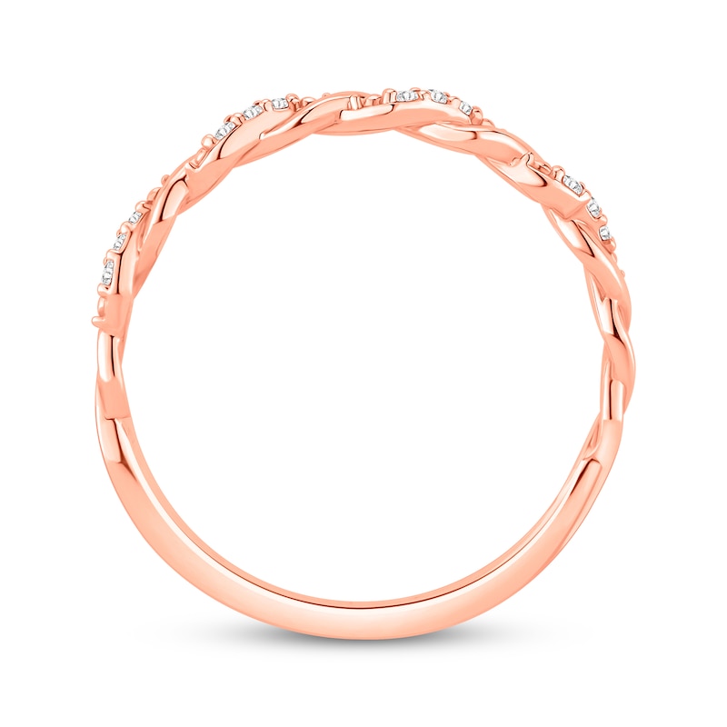 Lab-Grown Diamonds by KAY Twist Anniversary Ring 1/20 ct tw 10K Rose Gold