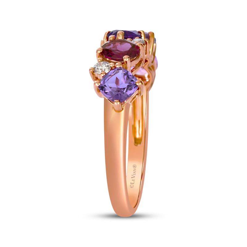 Main Image 2 of Le Vian Pretty in Pink Rhodolite Garnet, Amethyst & Pink Tourmaline Ring 1/8 ct tw Diamonds 14K Strawberry Gold