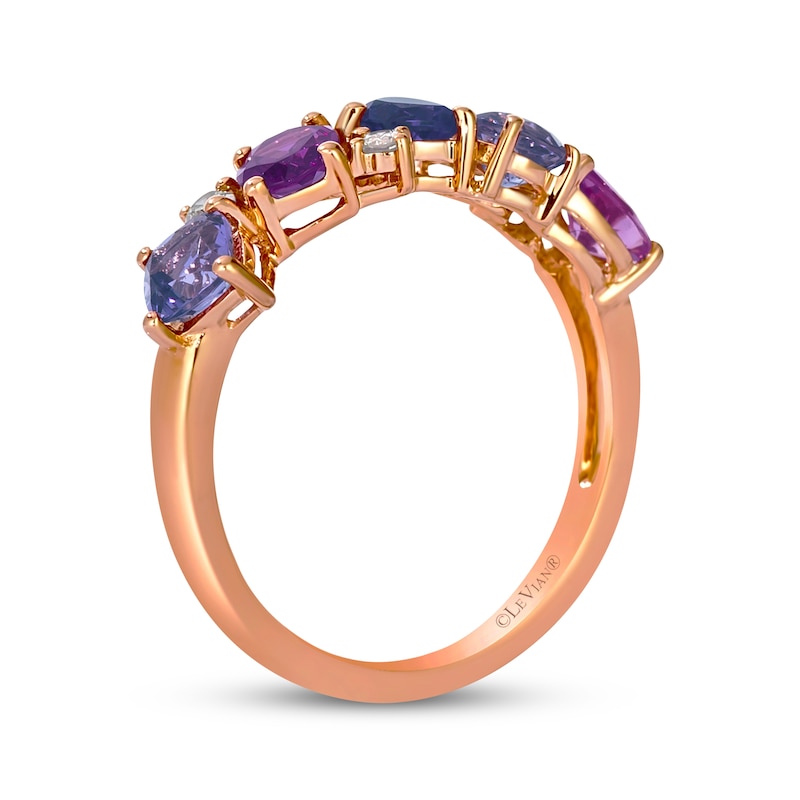 Main Image 3 of Le Vian Pretty in Pink Rhodolite Garnet, Amethyst & Pink Tourmaline Ring 1/8 ct tw Diamonds 14K Strawberry Gold