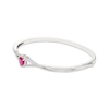 Thumbnail Image 2 of Heart-Shaped Lab-Created Ruby & White Lab-Created Sapphire Bangle Bracelet Sterling Silver