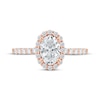 Thumbnail Image 3 of Lab-Grown Diamonds by KAY Oval-Cut Halo Engagement Ring 1-1/2 ct tw 14K Rose Gold