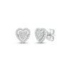 Thumbnail Image 1 of Multi-Diamond Heart Halo Stud Earrings 1/5 ct tw 10K White Gold