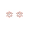 Thumbnail Image 2 of Diamond Pinwheel Stud Earrings 1/8 ct tw 10K Rose Gold